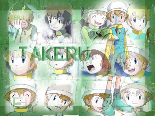 Anime characters hats green background - the middle of them free wallpaper