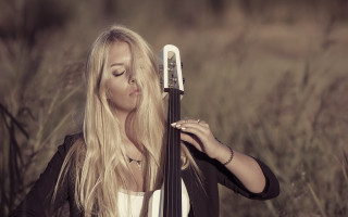 Woman holding cello tall grass - tall grass free wallpaper