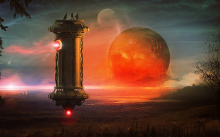 Red explosion military vehicle orange - free sci-fi wallpaper