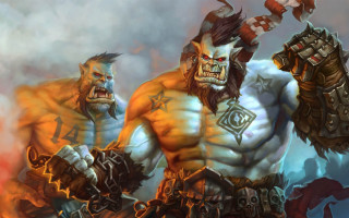 Demonic men horns beard sword - a hammer free wallpaper