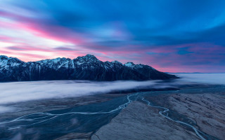 Mountain range river cloudy sky 8 - sky above free wallpaper