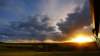 Sunset field clouds tree dusk - dave allsop free wallpaper