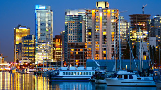 Vancouver harbor night cityscape reflection - vancouver school free wallpaper