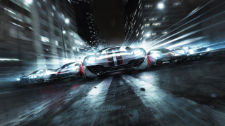 Cars night motion blur buildings - a group of cars free wallpaper