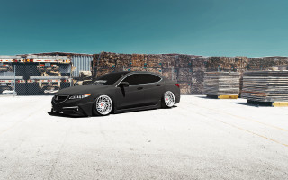 Black car building pallets sky - a large building free wallpaper