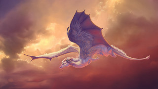 Dragon flying clouds fantasy anne - dragon art free wallpaper