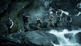 People walking river waterfall woods - a river next free wallpaper