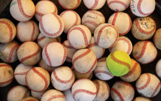 Baseballs yellow ball center black - free sports wallpaper