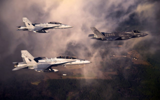 Fighter jets cloudy sky forest - a group of fighter jets free wallpaper