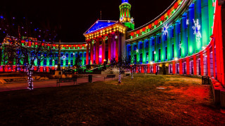 Night cityscape tower lights urban - dan mumford free wallpaper