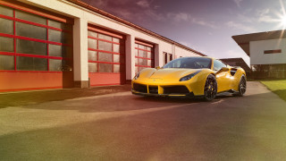 Yellow sportscar red doors sunny - the building free wallpaper