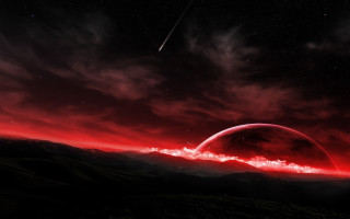 Red planet red sky shooting 2 - a red glow free wallpaper