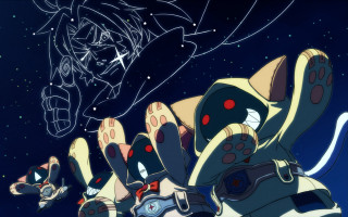 Cartoon character hands air space - a star in the sky free wallpaper