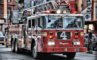 Fire truck cityscape tokyo police - a ladder free wallpaper