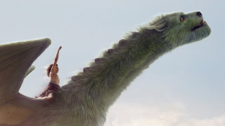 Green dragon flying blue sky - weta digital free wallpaper