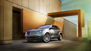 Silver car building open door - a door open free wallpaper