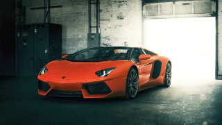 Bright orange sports car garage 2 - the door free wallpaper for desktop