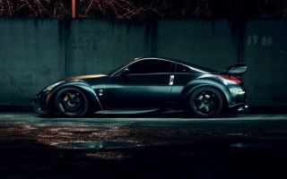 Black sports car night parking 3 - dark night free wallpaper for desktop