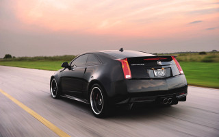 Black car green field sunset - side profile free wallpaper