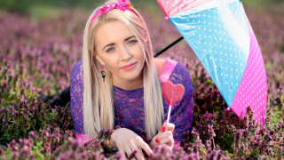 Woman field umbrella lollipop flowers - emma geary free wallpaper for desktop