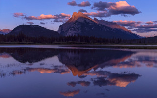 Mountain lake trees sky clouds 3 - carl critchlow free wallpaper