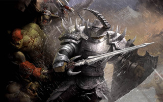 Knight demon rain armor sword - his back in free wallpaper