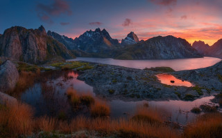 Sunset mountain lake nature forest - carl critchlow free wallpaper