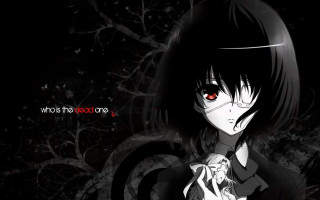 Girl red eyes black coat - a white rose free wallpaper