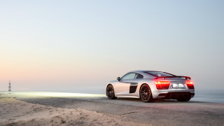 Car ocean lighthouse sunset vroom - a lighthouse in the distance free wallpaper