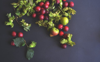 Fruit stilllife christmas berries oranges - a table together free wallpaper