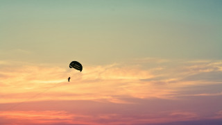 Kite flying sunset parachute dreamscape - a kite in the sky free wallpaper