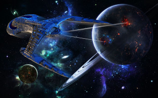 Space ship galaxy starry background - a galaxy free wallpaper