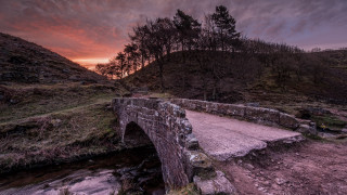 Stone bridge valley sunset moorish - david paton free wallpaper