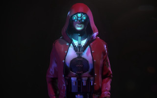 Red leather jacket futuristic helmet - cyberpunk style free wallpaper for desktop