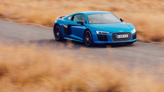 Blue sports car desert road 5 - dry grass free wallpaper