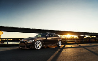 Car road bridge sunset 3d - the horizon free wallpaper