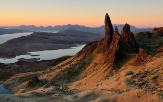 Mountain lake sunset people romanesque - dugald sutherland maccoll free wallpaper