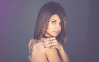 Woman tattoo arm chest pose - her arm and chest free wallpaper