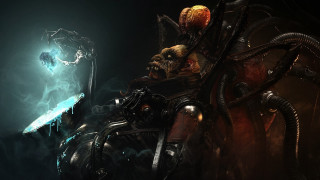 Demonic motorcycle armor magic glowing - a demonic creature free wallpaper