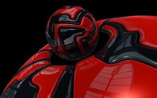 Red black futuristic object raytraced - futuristic free wallpaper