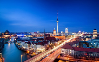 Berlin city skyline river bridge - berlin secession free wallpaper