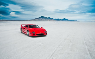 Red sports car desert mountains 5 - plain free wallpaper for desktop