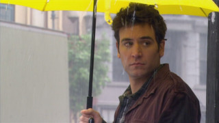 Man yellow umbrella rain city - net art free wallpaper