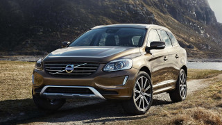 Brown volvo suv dirtroad mountain - hyperrealism free wallpaper