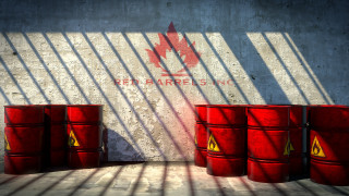 Red barrels canadian flag shrine - octane renderer free wallpaper for desktop