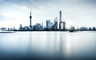 City skyline water cloudy sky 9 - a sky line in the background free wallpaper