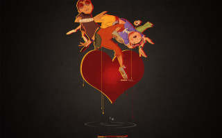 Heart riders auto destructive poster - perfect art free wallpaper