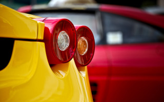 Yellow car red dog neoclassic - a yellow car free wallpaper