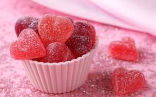 Sugared hearts pink background flakes - anne dunn free wallpaper for desktop
