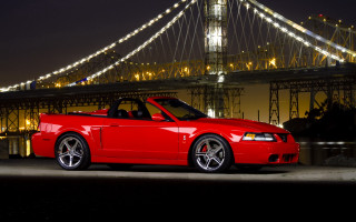 Red sports car bridge night 4 - redshift free wallpaper for desktop